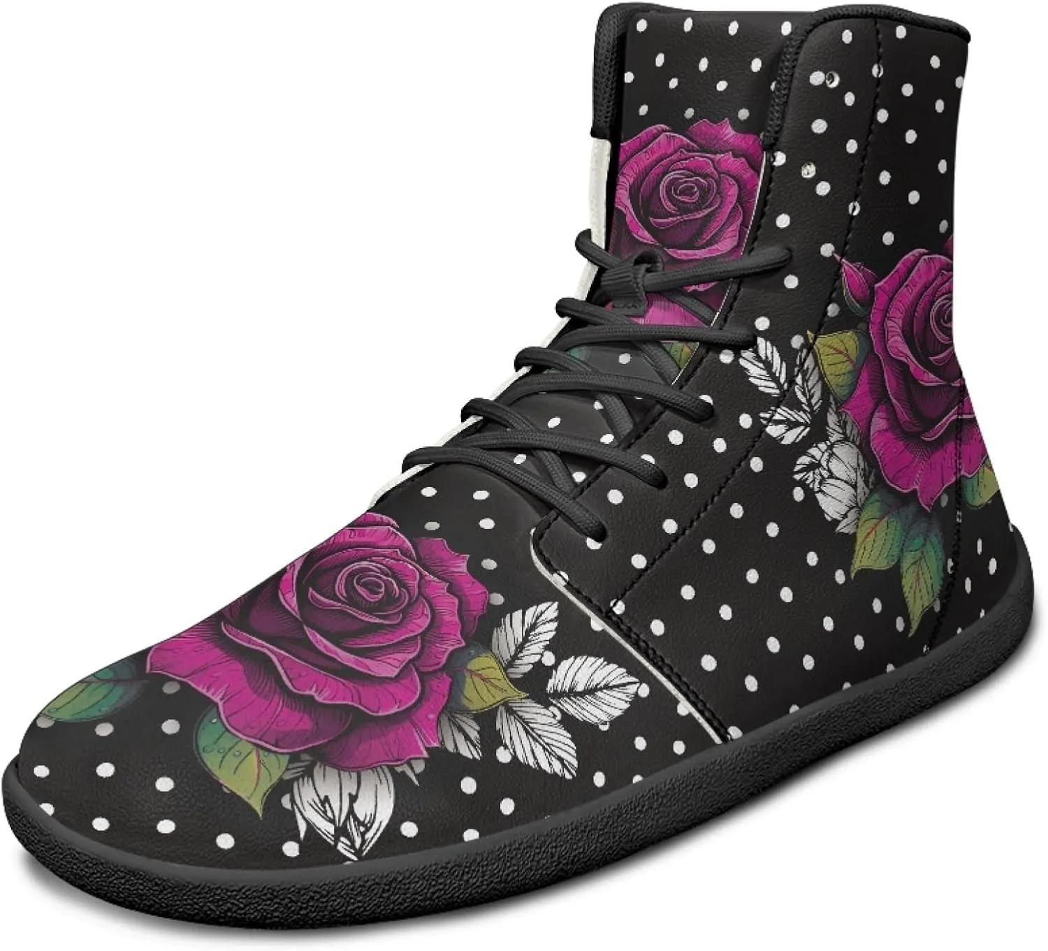 Novelty Print High Top Sneakers Shoes for Men Women Casual Lace up Barefoot Shoes