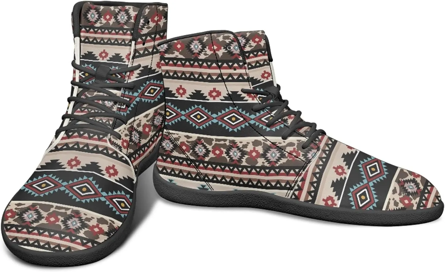 Novelty Print High Top Sneakers Shoes for Men Women Casual Lace up Barefoot Shoes
