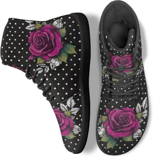 Novelty Print High Top Sneakers Shoes for Men Women Casual Lace up Barefoot Shoes