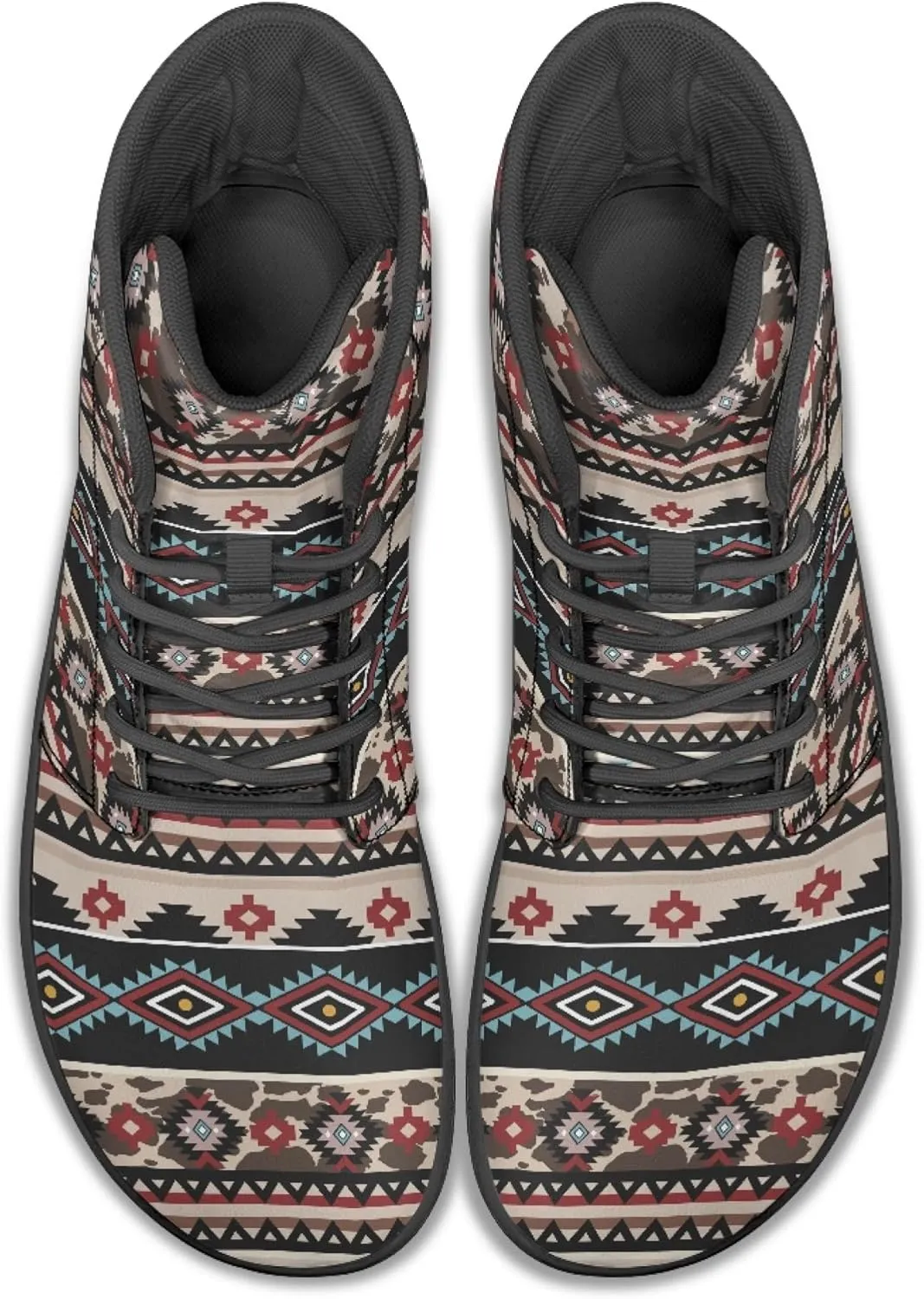 Novelty Print High Top Sneakers Shoes for Men Women Casual Lace up Barefoot Shoes