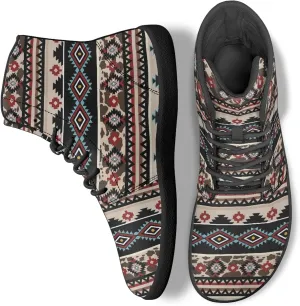 Novelty Print High Top Sneakers Shoes for Men Women Casual Lace up Barefoot Shoes
