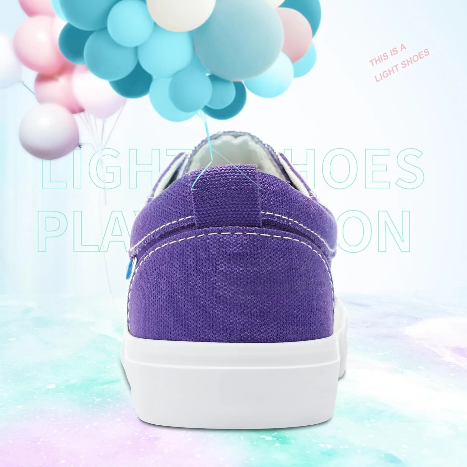 Obtaom Women's White Play Fashion Sneakers Cute Lace up Canvas Shoes Low Top Washed Canvas Flat for Lady