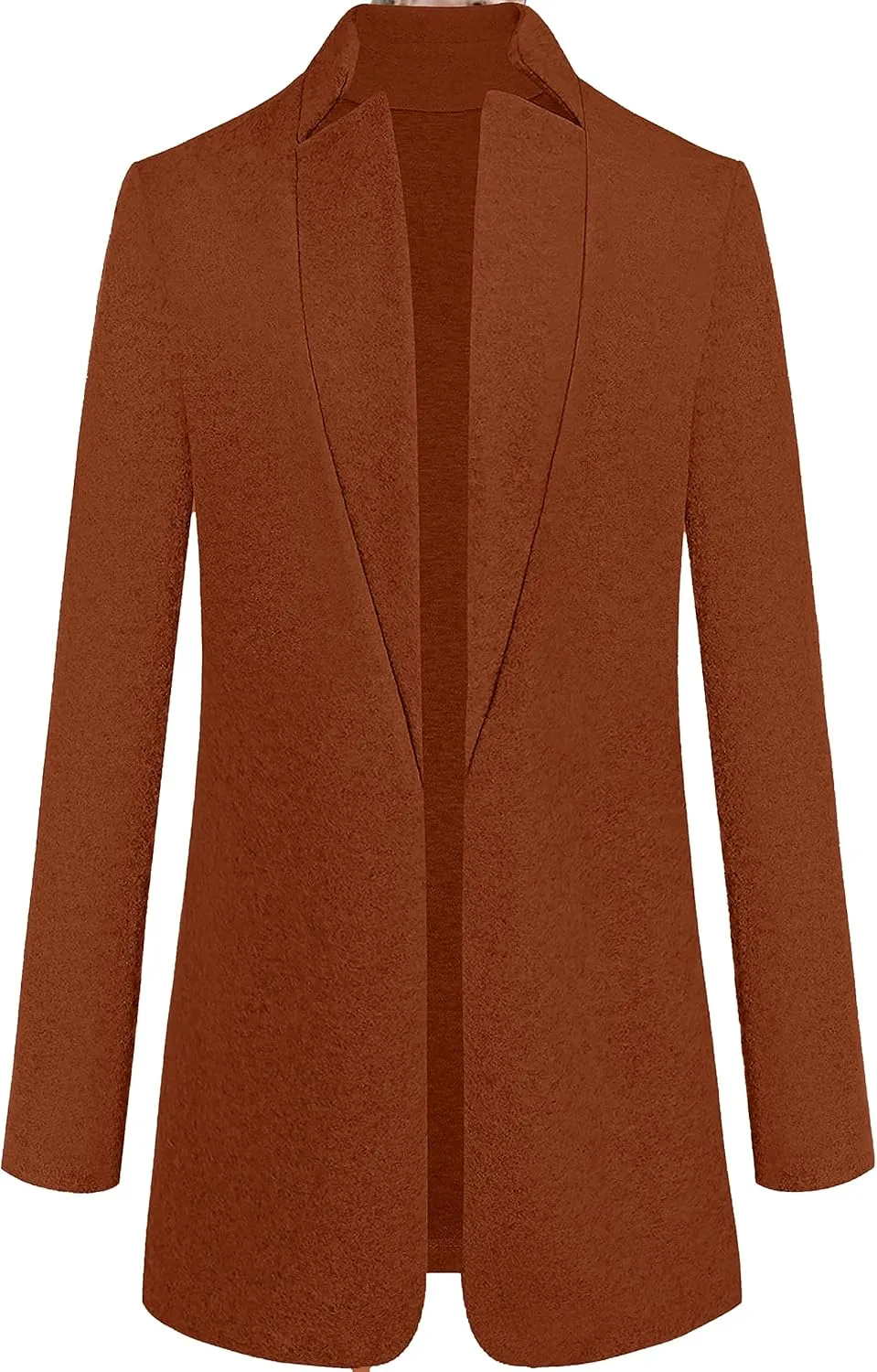 Omoone Women's Basic Stand Collar Slim Fit Jacket Pea Coat Notched Lapel Trench Coat