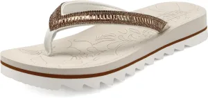 ONCAI Flip Flops for Women, Beach Thong Sandals Womens with Arch Support, Dressy Rhinestone Comfortable Yoga Mat and Non Slip Rubber Soles for Summer US Size 5-11
