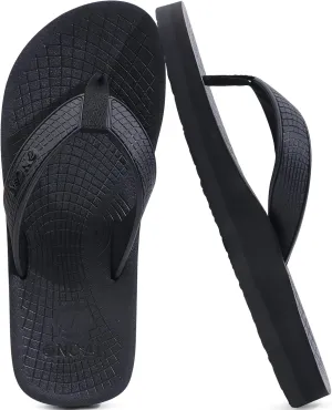 ONCAI Men's Flip Flops Summer Beach Fashion Yoga Mat Thong Sandals with Non-slip Outdoor Cushion Rubber Soles