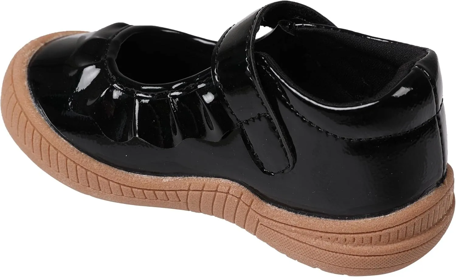 Oomphies Amina Ruffled Mary Jane Shoes for Girls – Comfy Slip On Dress Shoes with Hook & Loop Closure and Cushion Footbed