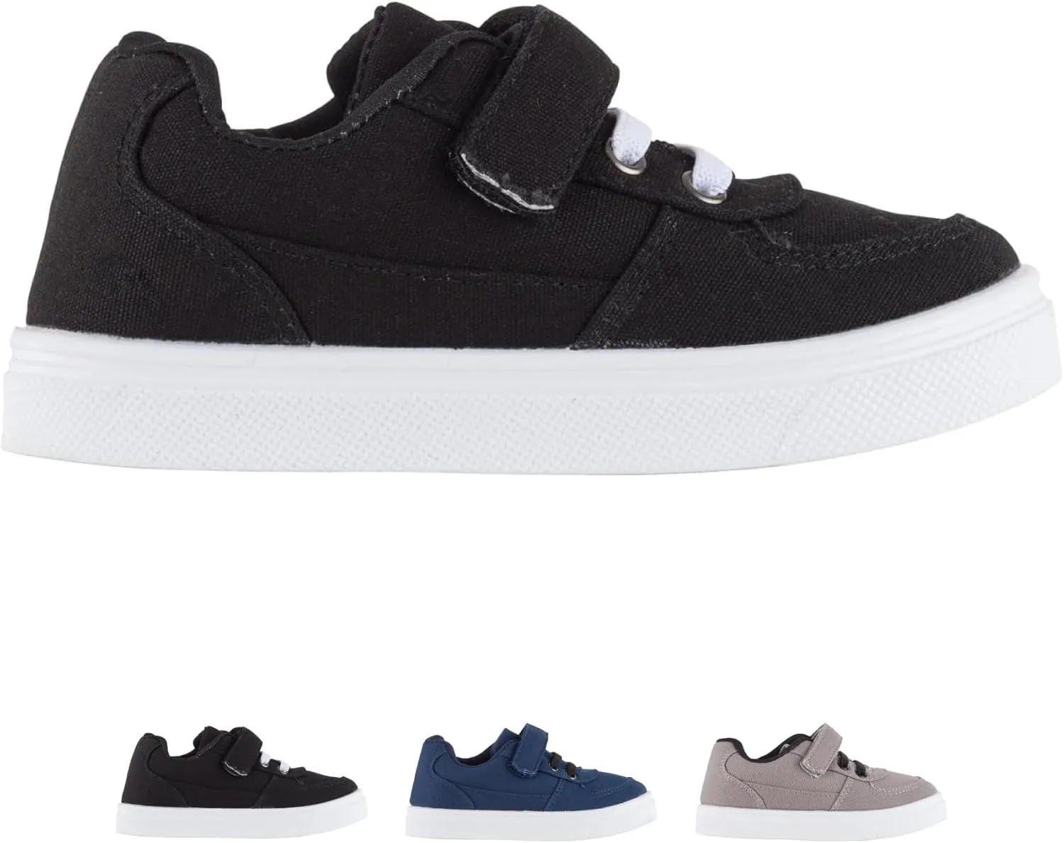 Oomphies Ethan Boys Low-Top Sneakers – Canvas Upper, Hook & Loop Closure, Cushioned Footbed & Durable Rubber Sole