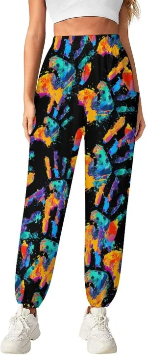 Paint Splash Yoga Bloomers Womens Hippie Harem Pant Lantern Pants Elastic Gym Long Pants Loose Casual Sweatpants