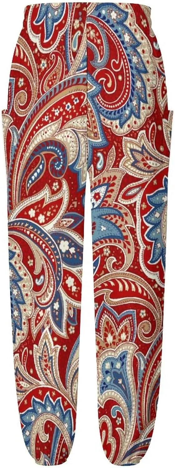 Paisley Print Yoga Bloomers Women Hippie Harem Pant Elephant Pants Elastic Gym Long Pants Loose Casual Sweatpants