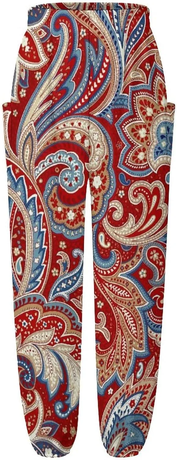 Paisley Print Yoga Bloomers Women Hippie Harem Pant Elephant Pants Elastic Gym Long Pants Loose Casual Sweatpants