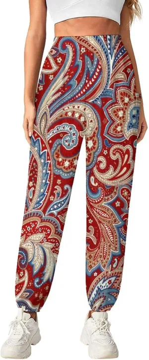 Paisley Print Yoga Bloomers Women Hippie Harem Pant Elephant Pants Elastic Gym Long Pants Loose Casual Sweatpants