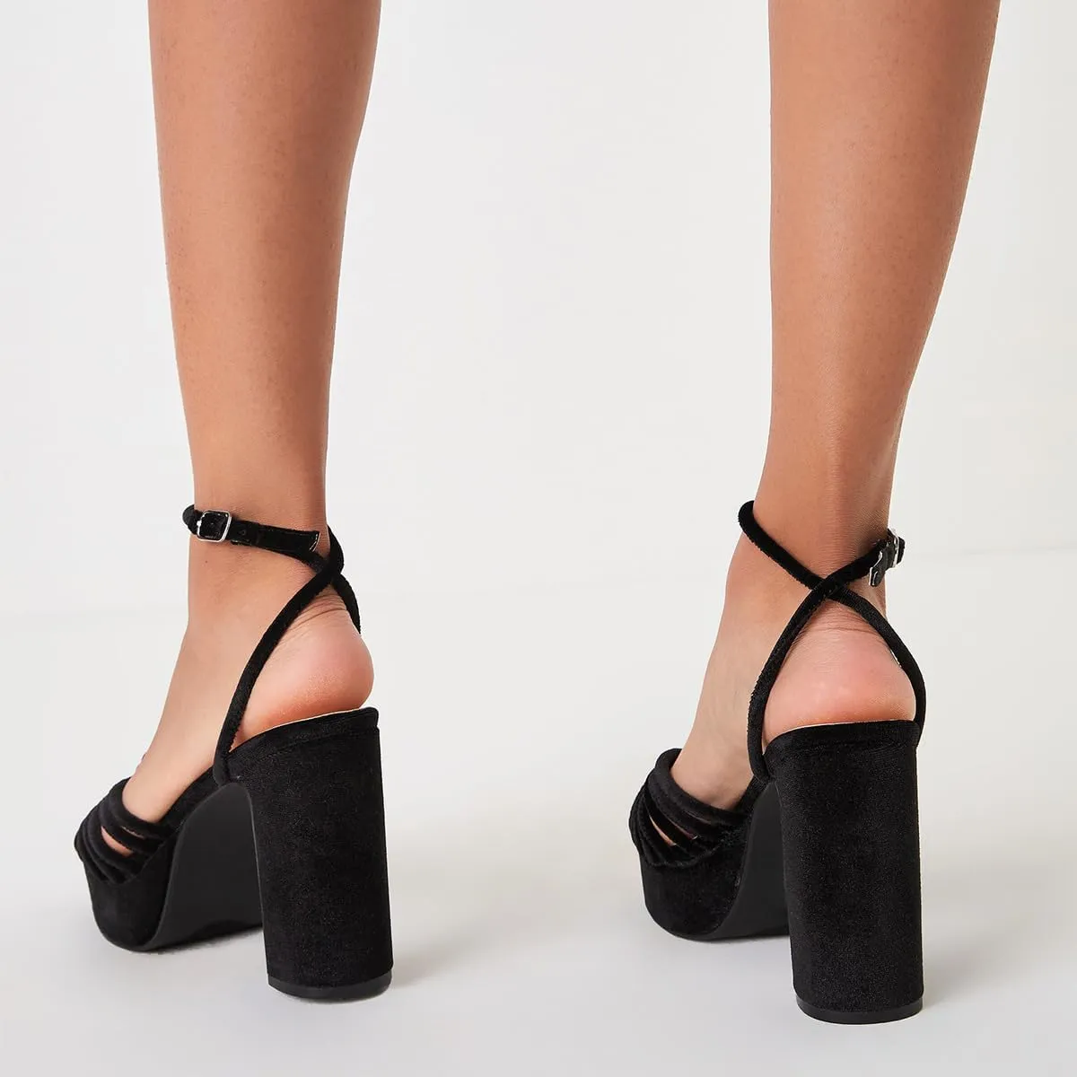 Pazzion Women's Thick Platform Open Toe Ankle Strap Buckled Sandals Knots Chunky Block High Heels Cozy Wedding Prom Work Shoe Size 4-16 US