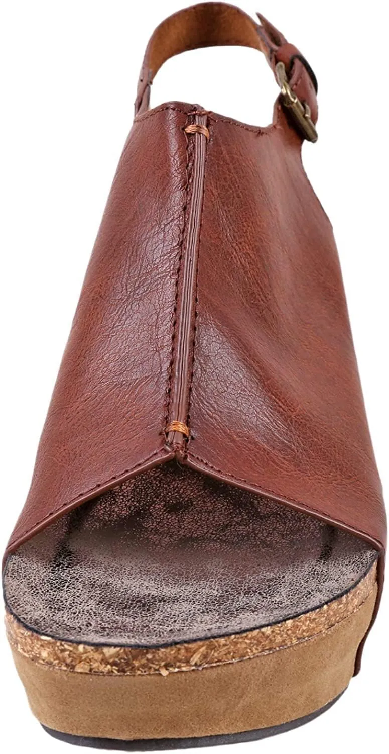 Pierre Dumas Hester-14 Women's Vegan Platform Wedge Open Toe Sandals