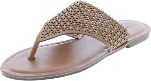 Pierre Dumas Women's Azaria-7 Vegan Leather Perforated Accents Flip-Flops Flats Sandals