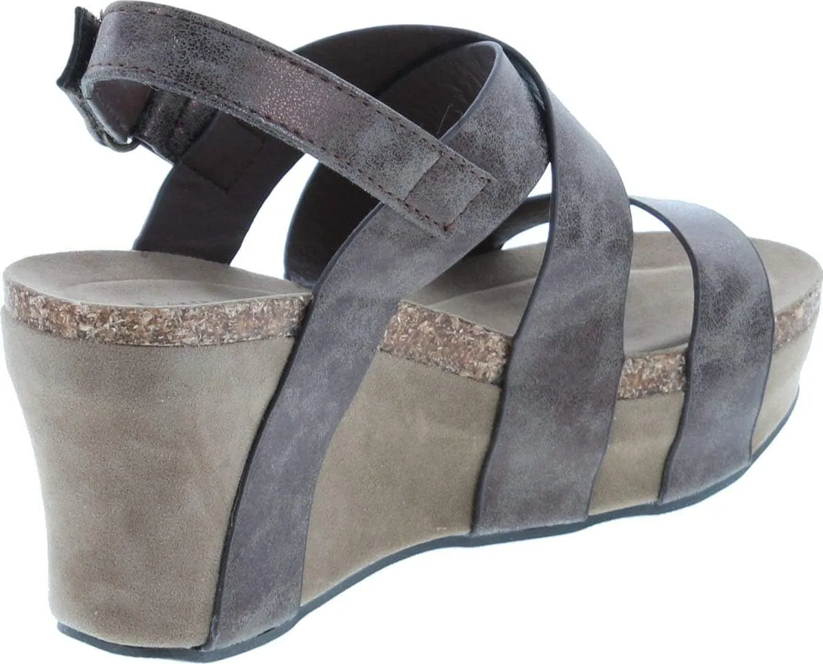 Pierre Dumas Women's Hester-5 Vegan Leather Strappy Wedge Sandals