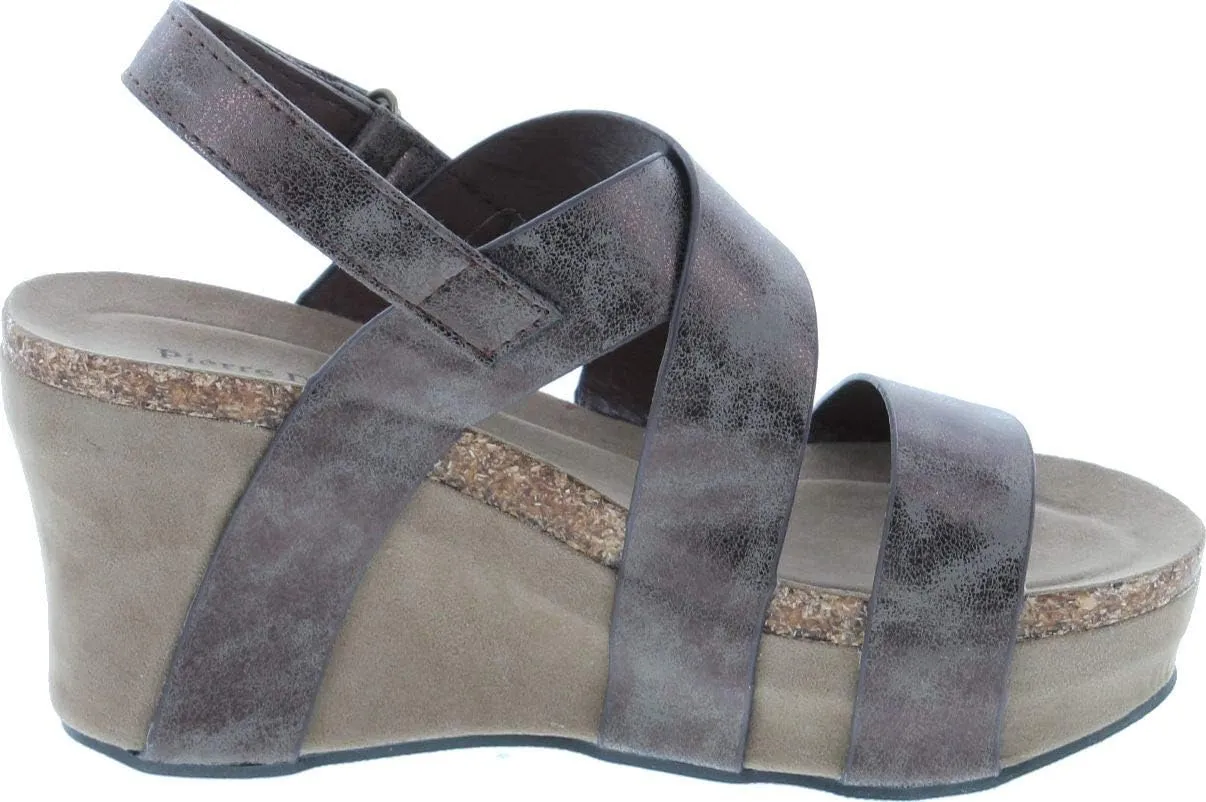 Pierre Dumas Women's Hester-5 Vegan Leather Strappy Wedge Sandals