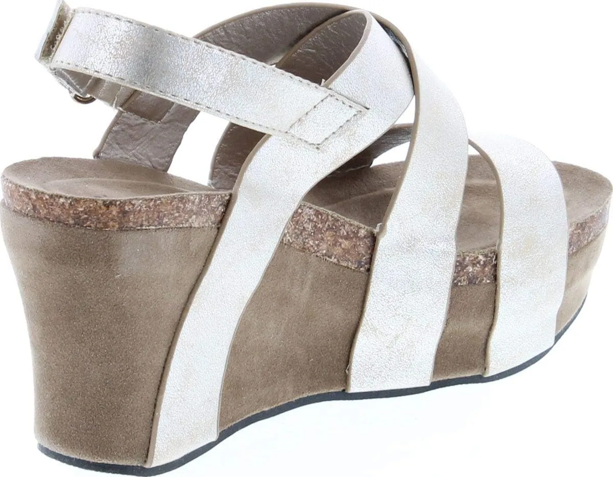 Pierre Dumas Women's Hester-5 Vegan Leather Strappy Wedge Sandals