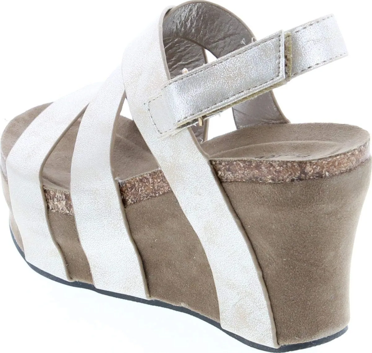 Pierre Dumas Women's Hester-5 Vegan Leather Strappy Wedge Sandals