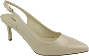 Pierre Dumas Women's Paris-8 Vegan Leather Pointed-Toe Slingback Dress Pump Stiletto Heels