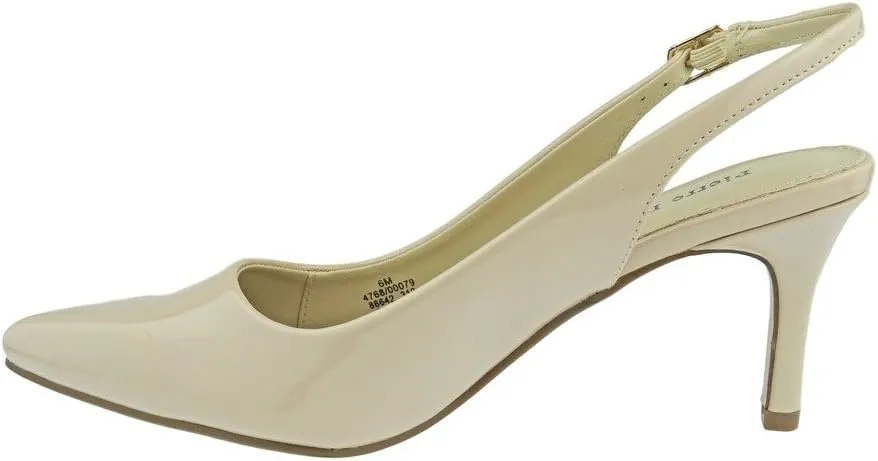 Pierre Dumas Women's Paris-8 Vegan Leather Pointed-Toe Slingback Dress Pump Stiletto Heels