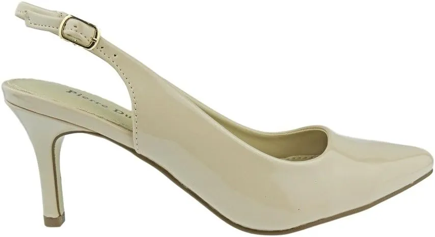 Pierre Dumas Women's Paris-8 Vegan Leather Pointed-Toe Slingback Dress Pump Stiletto Heels