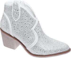 Pierre Dumas Women's Wilder-9 Rhinestone Chunky Heel Ankle Bootie