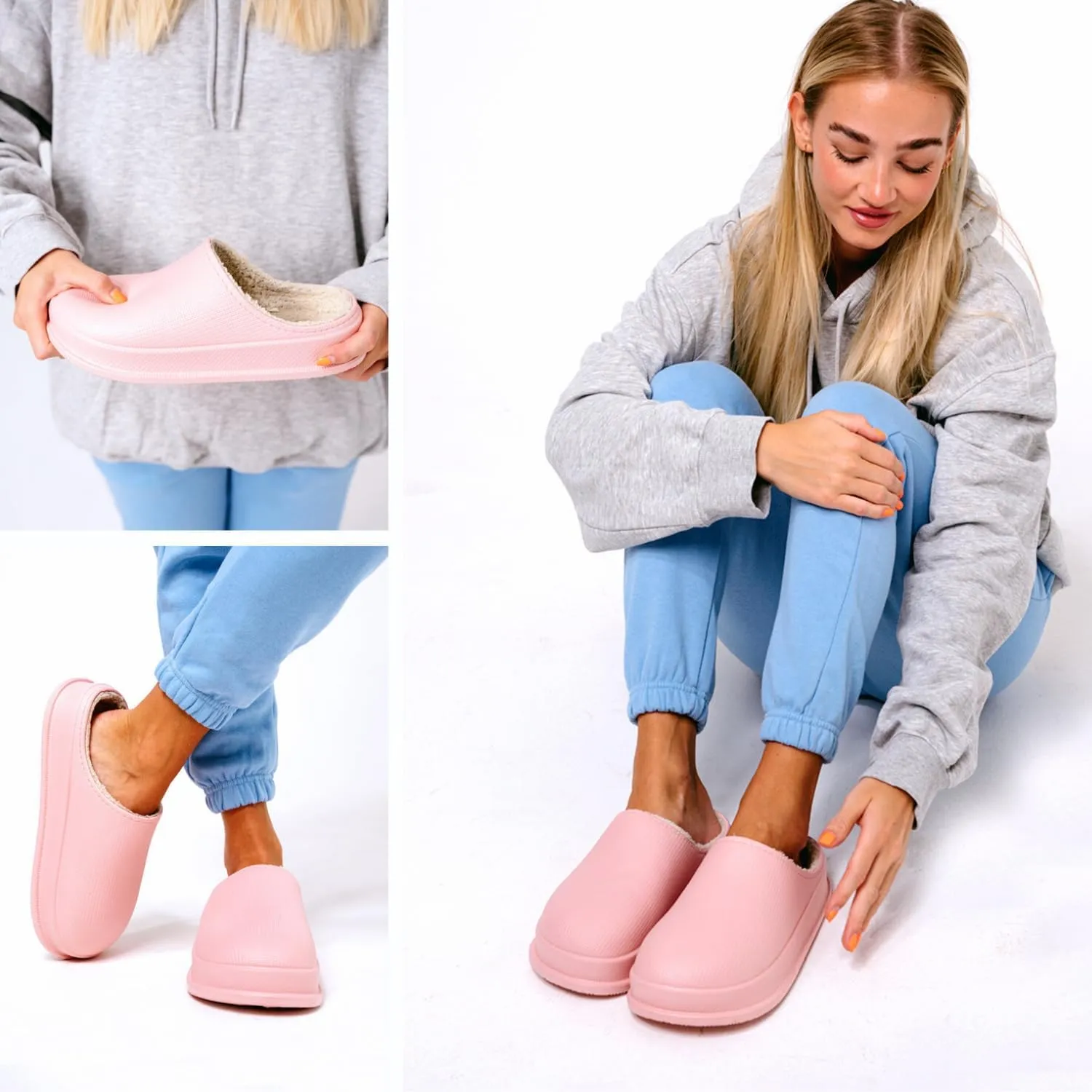 Pillow Cloud Slides with Fur: Cozy & Comfy Cushioned Indoor/Outdoor Slippers - Thick-Sole House Slides & Shower Sandals for Men & Women