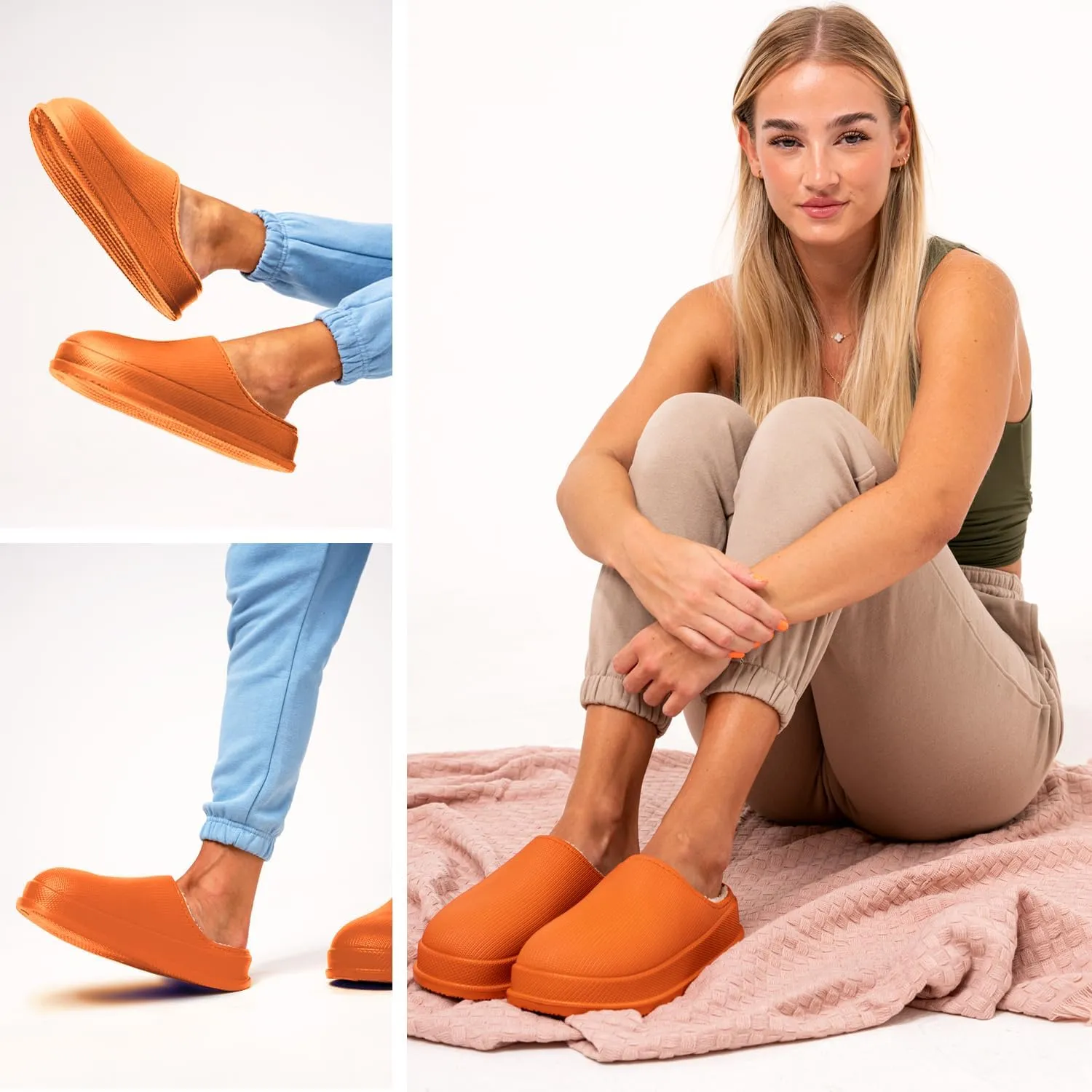 Pillow Cloud Slides with Fur: Cozy & Comfy Cushioned Indoor/Outdoor Slippers - Thick-Sole House Slides & Shower Sandals for Men & Women