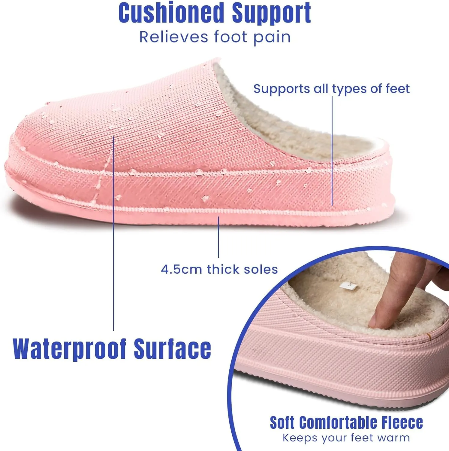 Pillow Cloud Slides with Fur: Cozy & Comfy Cushioned Indoor/Outdoor Slippers - Thick-Sole House Slides & Shower Sandals for Men & Women