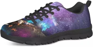 PinUp Angel Cool Galaxy Print Mens Walking Running Shoes Sneakers Casual Lace Up Mesh Shoes