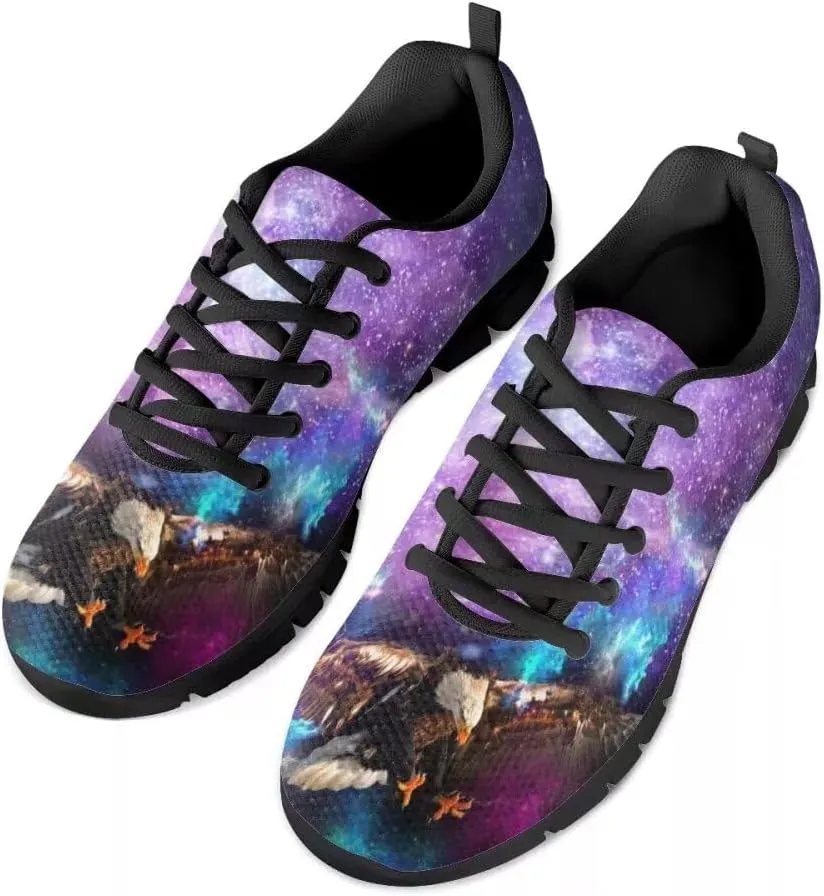 PinUp Angel Cool Galaxy Print Mens Walking Running Shoes Sneakers Casual Lace Up Mesh Shoes