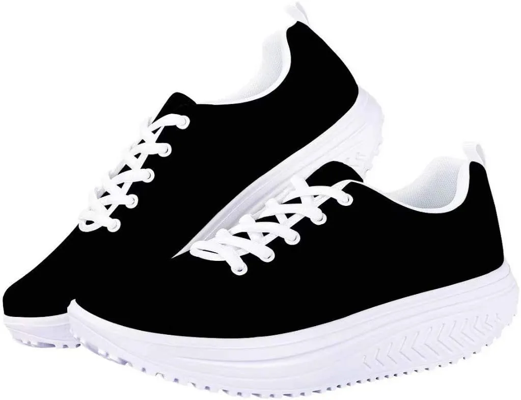 PinUp Angel Ladies Rocking Shoes Womens Lace-up Wedges Tennis Platform Walking Sneakers