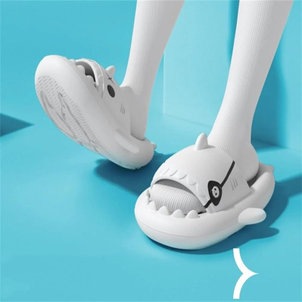 Pirate Shark Slides, Big Eye Shark Slides, Cute 3D Soft Anti-Slip Open Toe Cloud Shark Slippers Sandals, for Indoor & Outdoor Use