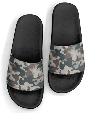 Pitovozu Art Camo Colorful Slippers for Women Men Comfotable Sandals Non Slip Home Bedroom Pool Shower Outdoor Slide Slippers