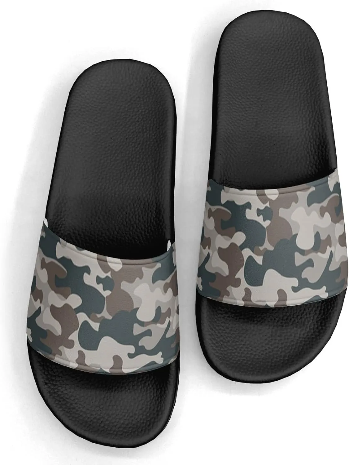 Pitovozu Art Camo Colorful Slippers for Women Men Comfotable Sandals Non Slip Home Bedroom Pool Shower Outdoor Slide Slippers