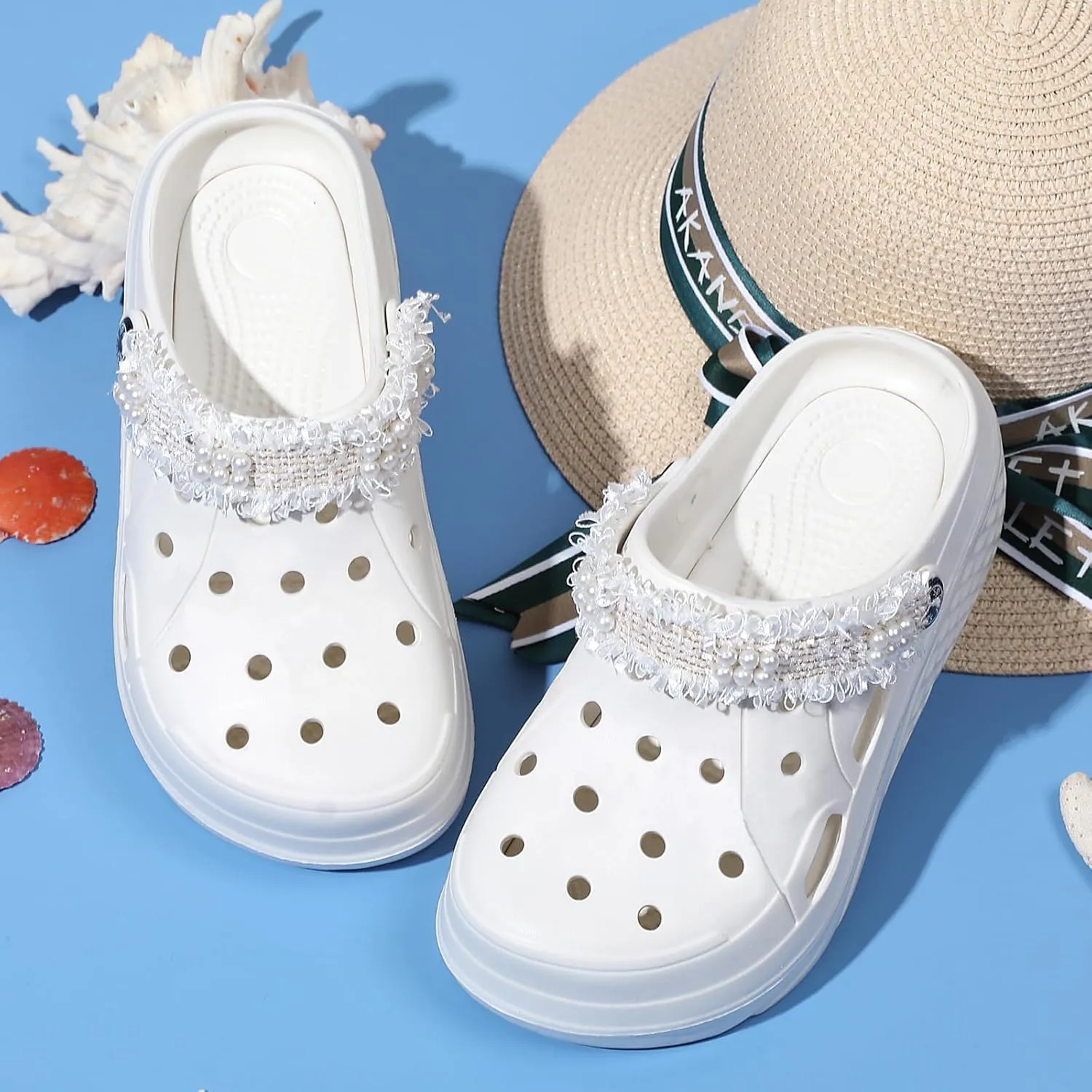 Platform Clogs for Women Summer Garden: 2.4” Chunky Heel - Waterproof Beach Sandals Slippers