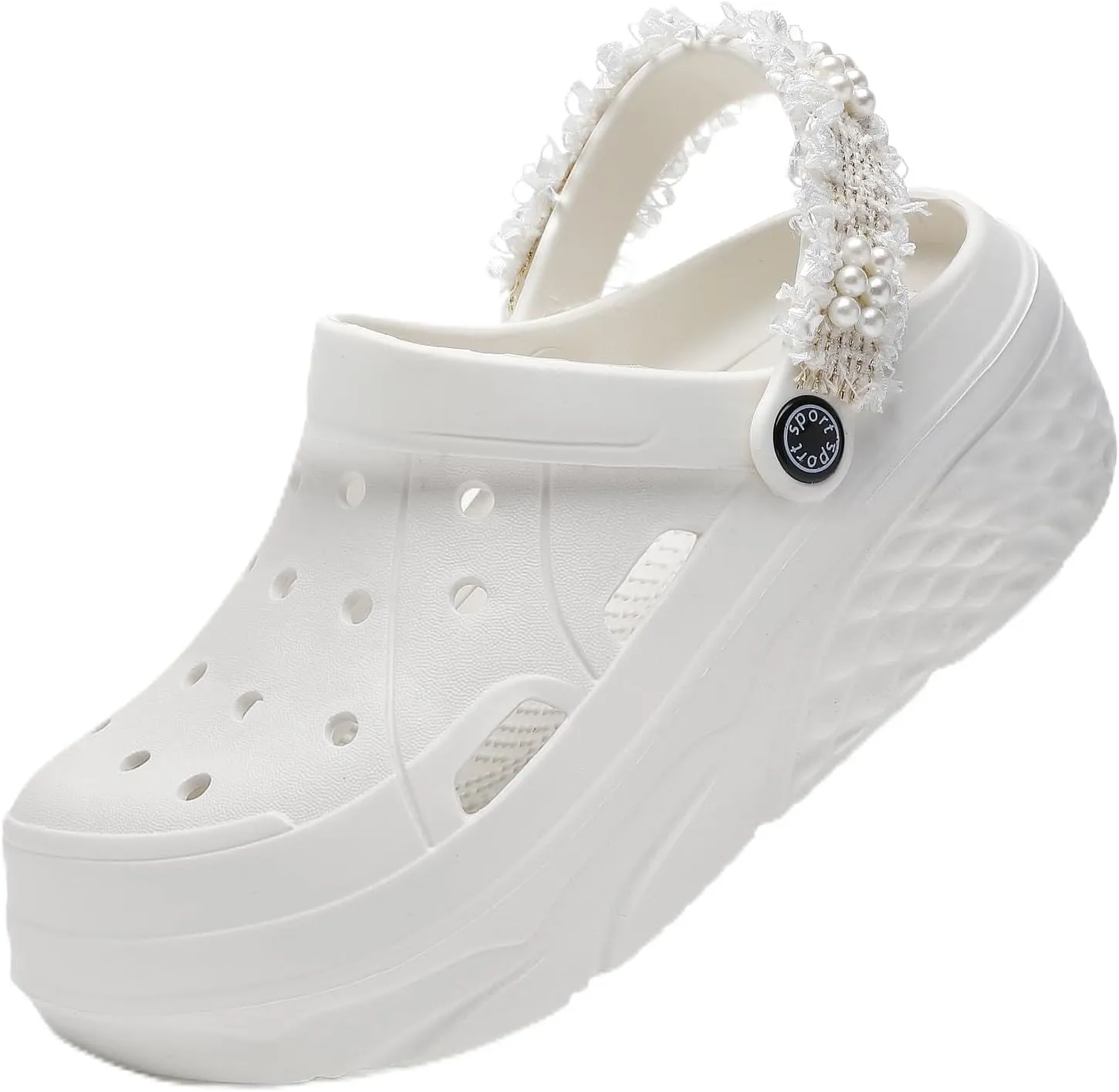 Platform Clogs for Women Summer Garden: 2.4” Chunky Heel - Waterproof Beach Sandals Slippers