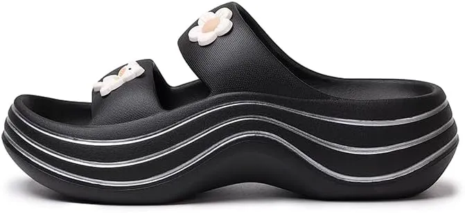 Platform Sandals for Women Summer Cozy Thick Sole Non Slip Shower Slides Beach Sandals Lightweight Home Cloud Slides
