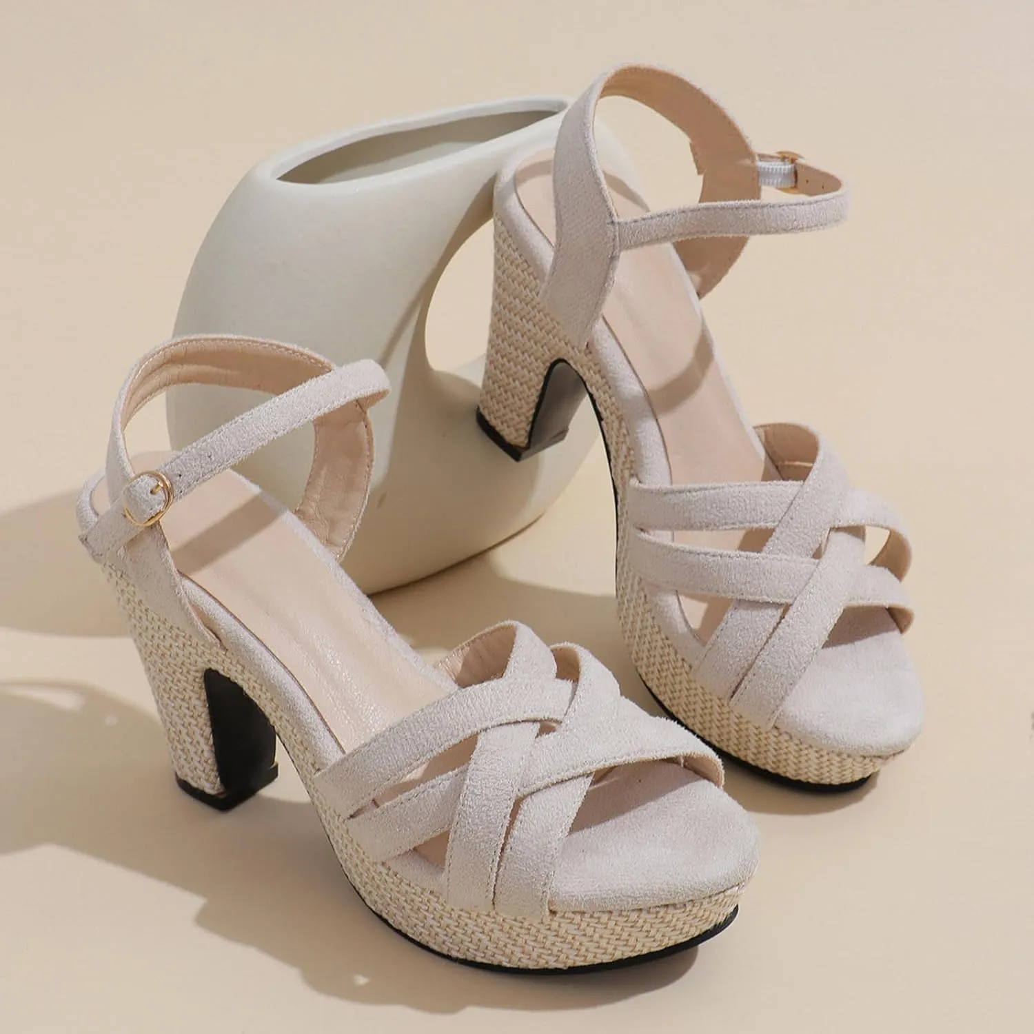 Platform Sandals Women Chunky Velet High Heels Peep Toe Pump Party Heeled Sandal Evening Shoes Clubwear