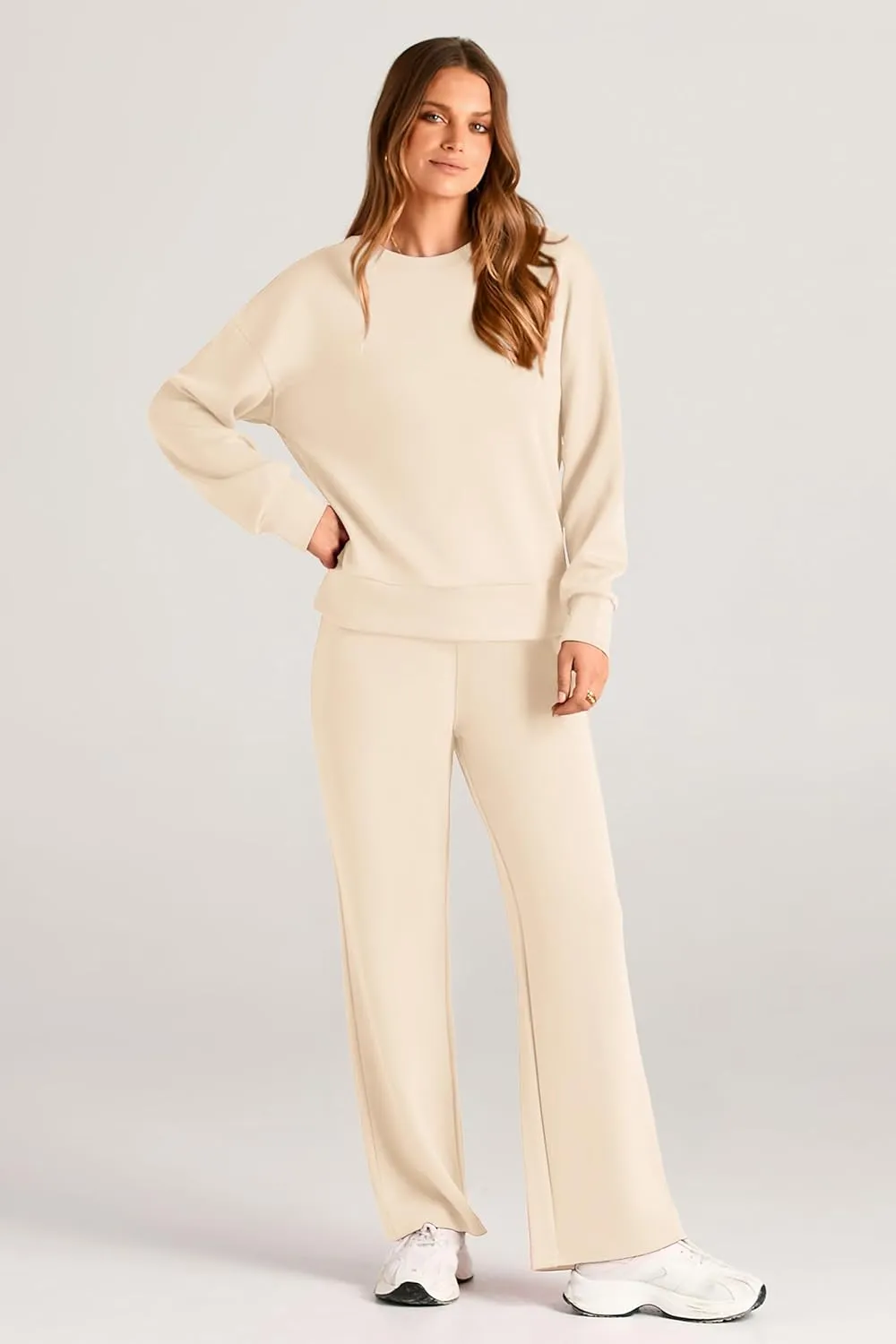 PRETTYGARDEN Women's 2 Piece Outfits 2025 Winter Long Sleeve Pullover Tops And Long Pants Lounge Sets Tracksuit