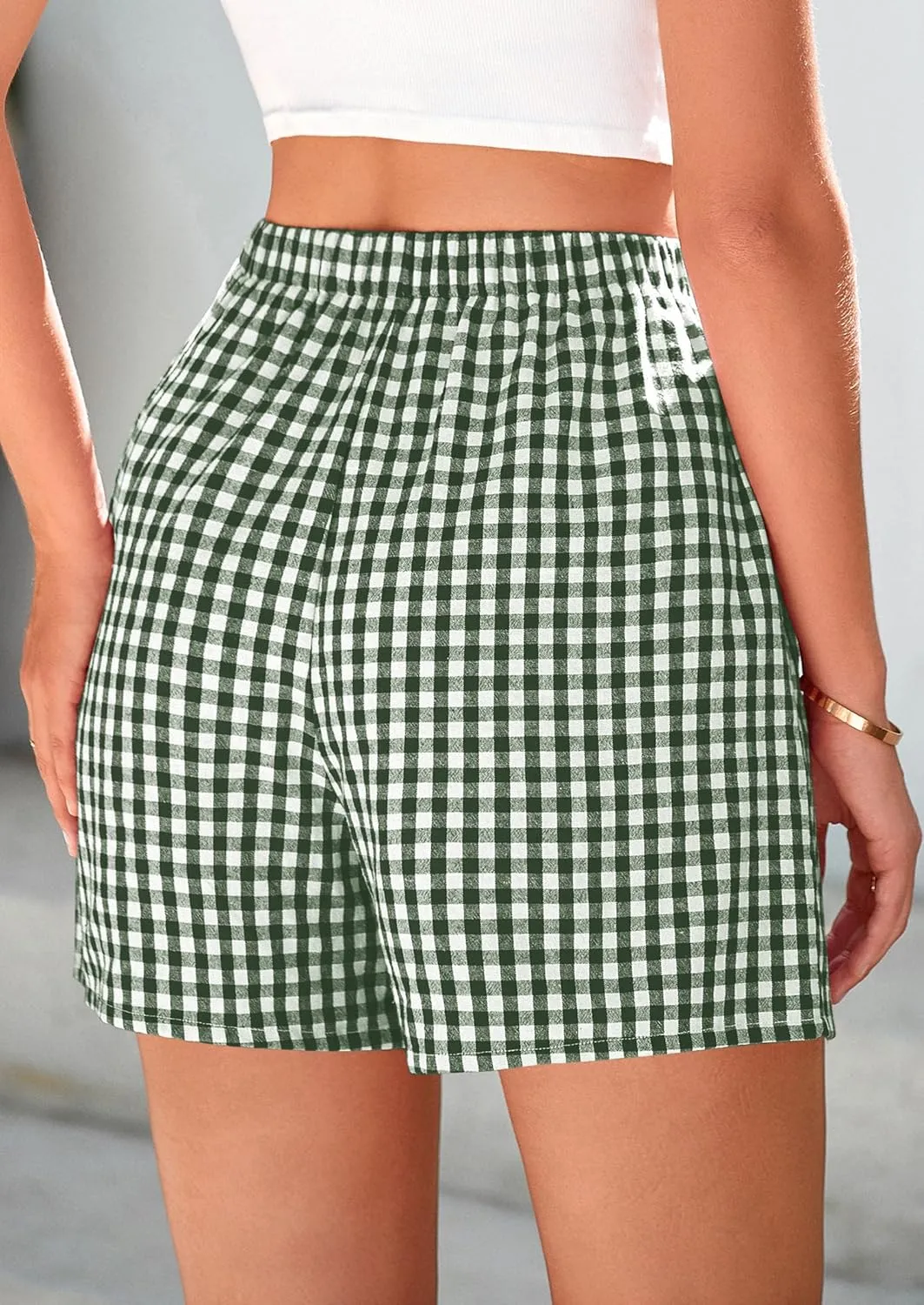 PRETTYGARDEN Womens Shorts Boxers 2025 Summer Gingham Pajama Lounge Sleep Y2K Plaid Pj Shorts Beach Bottoms