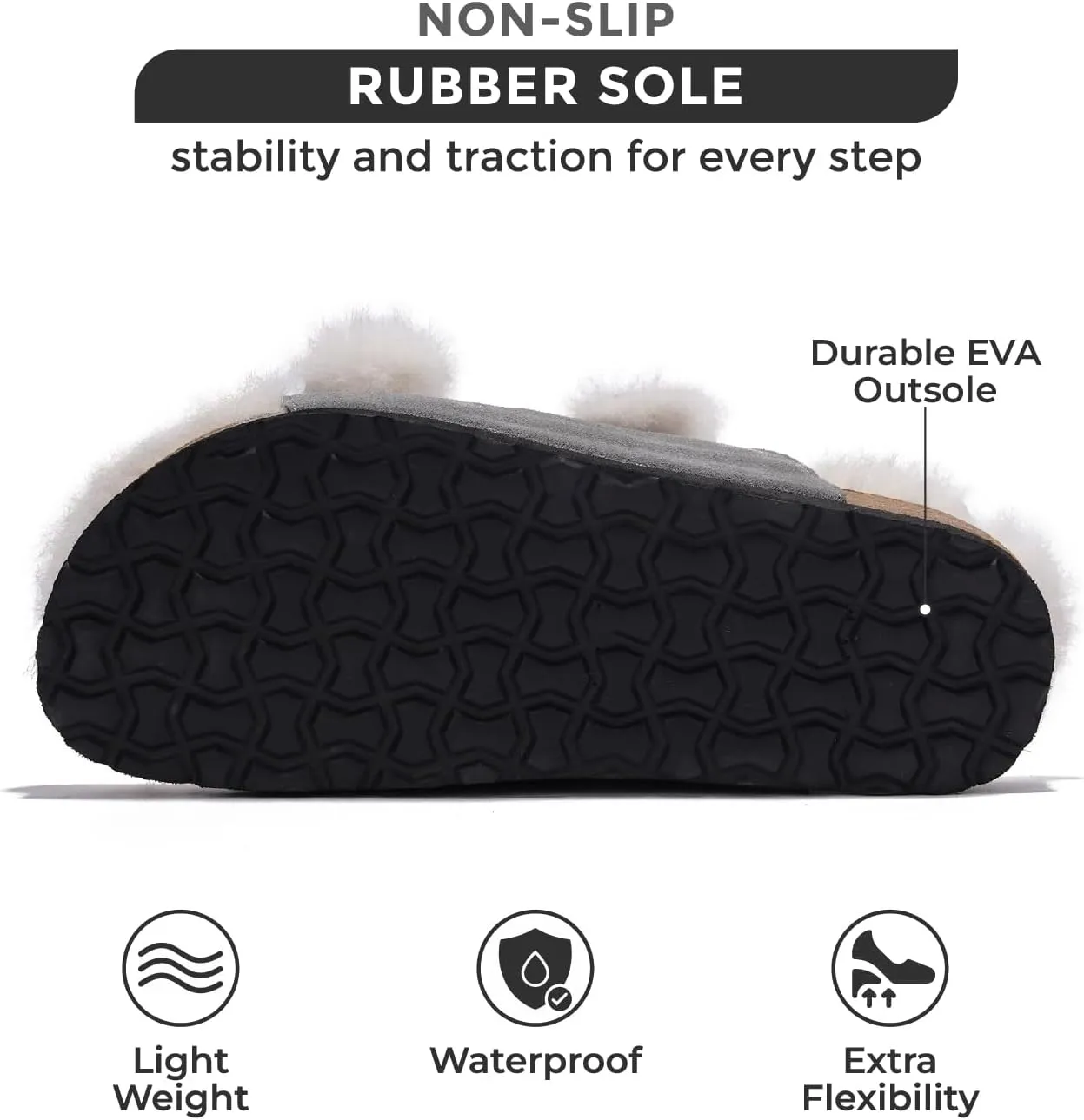 Project Cloud Genuine Suede House Slippers for Women - Cozy Womens Sandals Shearling Fur Lining Slides - Adjustable Straps Sandals for Women 2025 (Dianea)