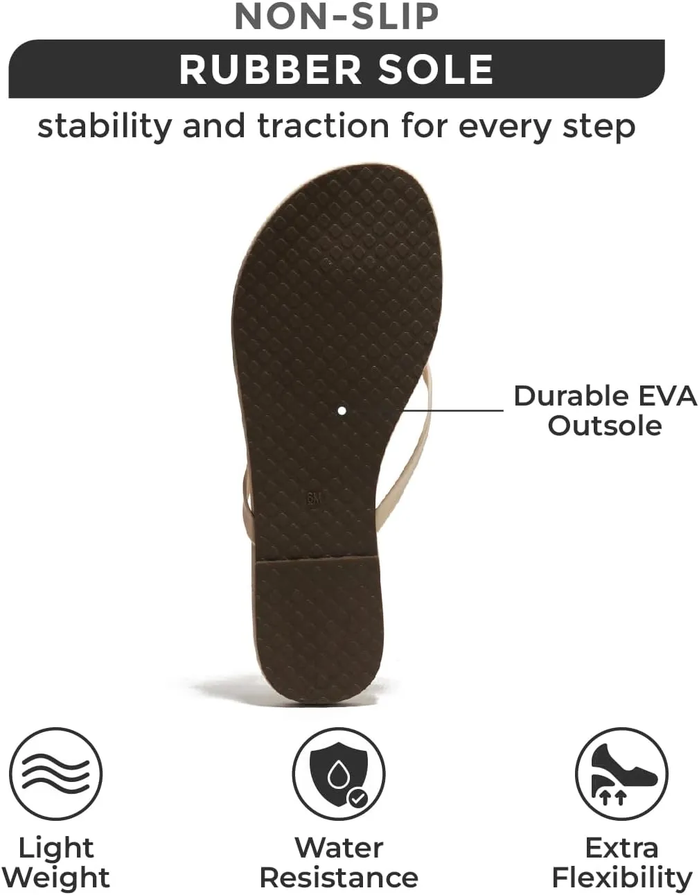 Project Cloud Vegan Leather Flip Flops for Women Footwear - Memory Foam Flats Sandals for Women 2025 - Lightweight Sandals Summer Beach Essentials Slides (Foundations)