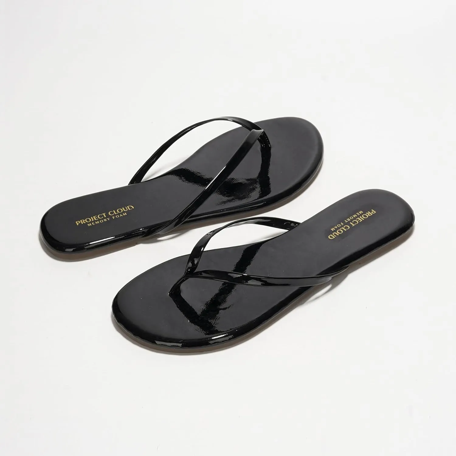 Project Cloud Vegan Leather Flip Flops for Women Footwear - Memory Foam Flats Sandals for Women 2025 - Lightweight Sandals Summer Beach Essentials Slides (Foundations)