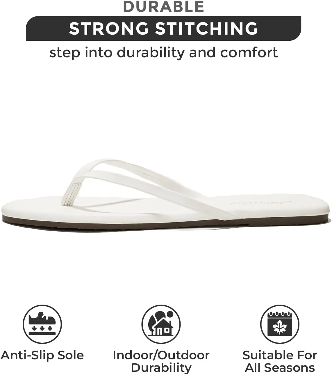 Project Cloud Vegan Leather Flip Flops for Women Footwear - Memory Foam Flats Sandals for Women 2025 - Lightweight Sandals Summer Beach Essentials Slides (Foundations)