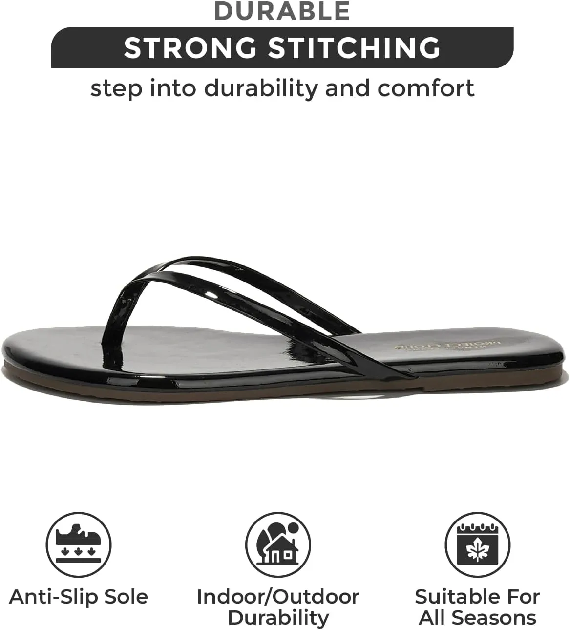 Project Cloud Vegan Leather Flip Flops for Women Footwear - Memory Foam Flats Sandals for Women 2025 - Lightweight Sandals Summer Beach Essentials Slides (Foundations)