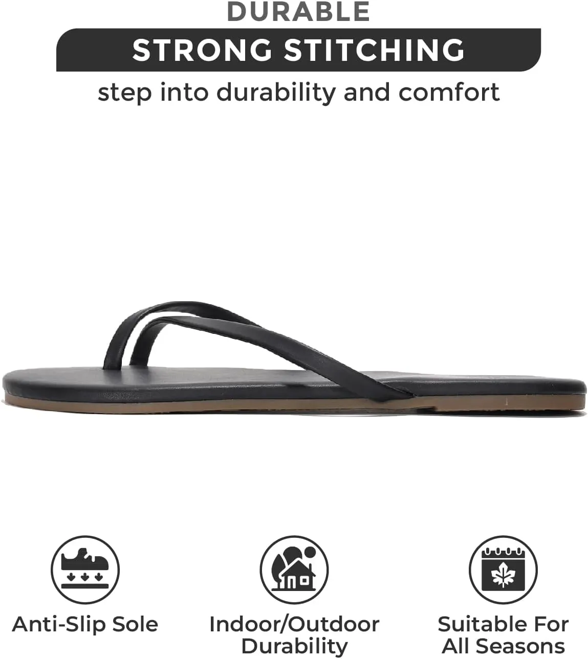 Project Cloud Vegan Leather Flip Flops for Women Footwear - Memory Foam Flats Sandals for Women 2025 - Lightweight Sandals Summer Beach Essentials Slides (Foundations)