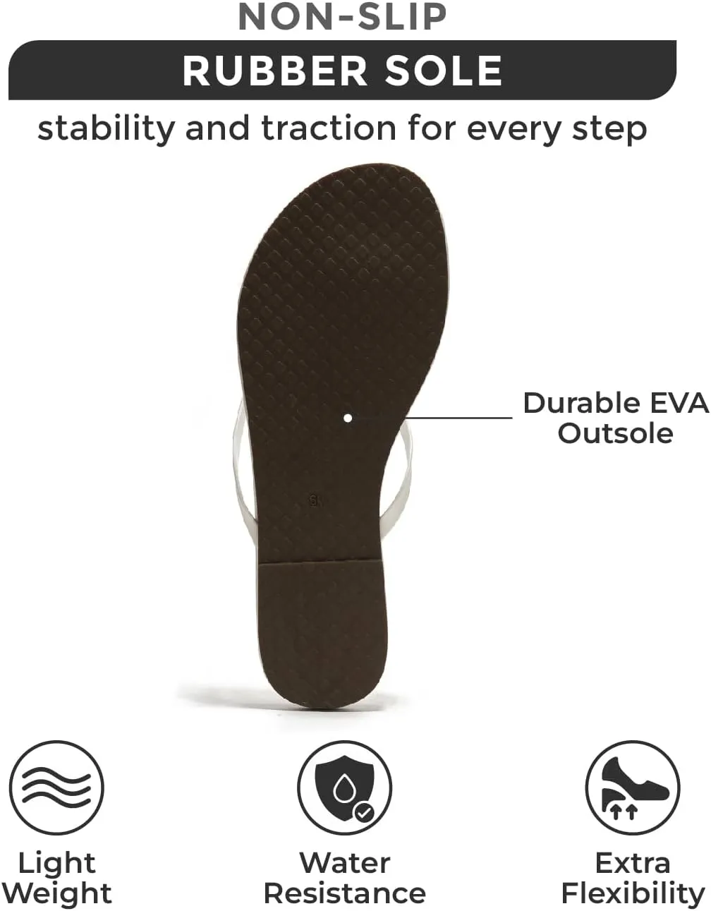 Project Cloud Vegan Leather Flip Flops for Women Footwear - Memory Foam Flats Sandals for Women 2025 - Lightweight Sandals Summer Beach Essentials Slides (Foundations)