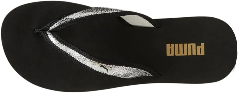 Puma Womens Sandy Metallic Shine Flip Flops Casual Sandals Casual - Black