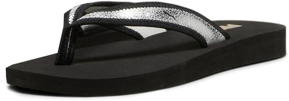 Puma Womens Sandy Metallic Shine Flip Flops Casual Sandals Casual - Black